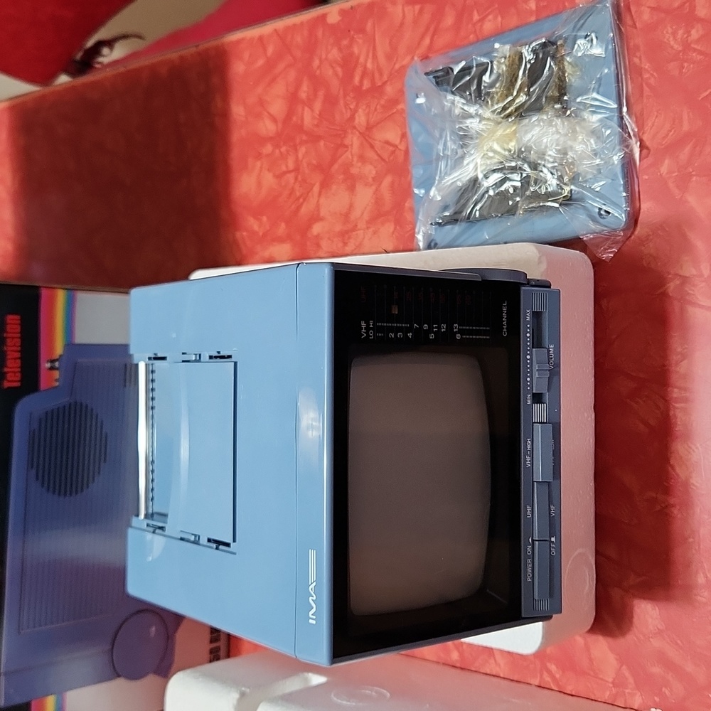 Vintage Blue Miniature Television TV